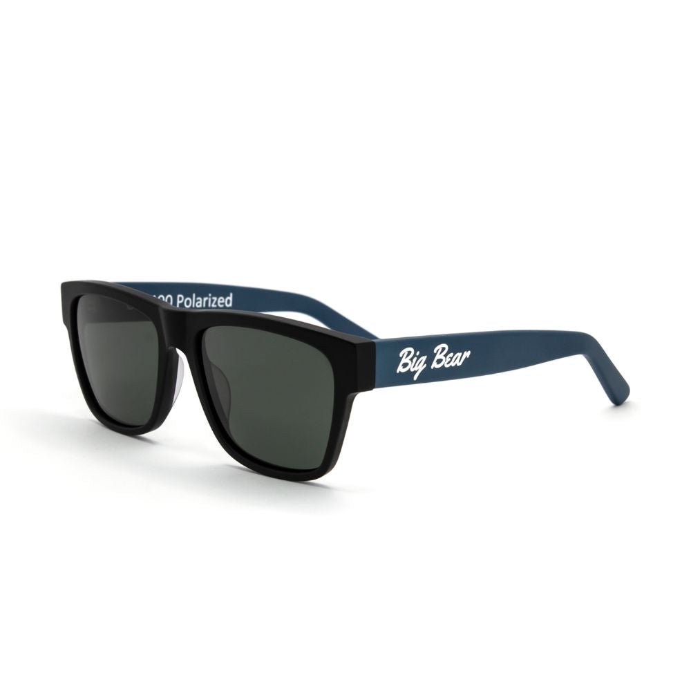Blue Square Acetate Sunglasses with Green lens