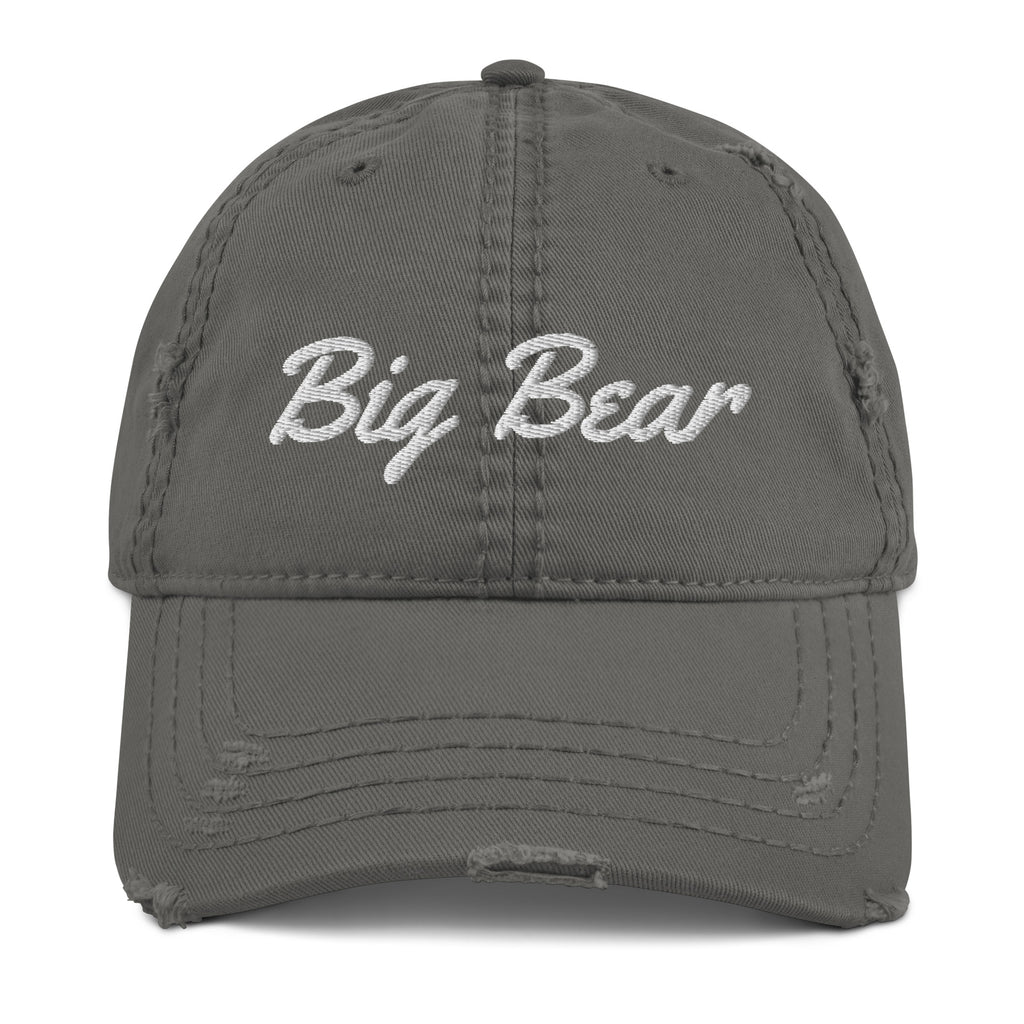 big bear gray distressed dad hat 