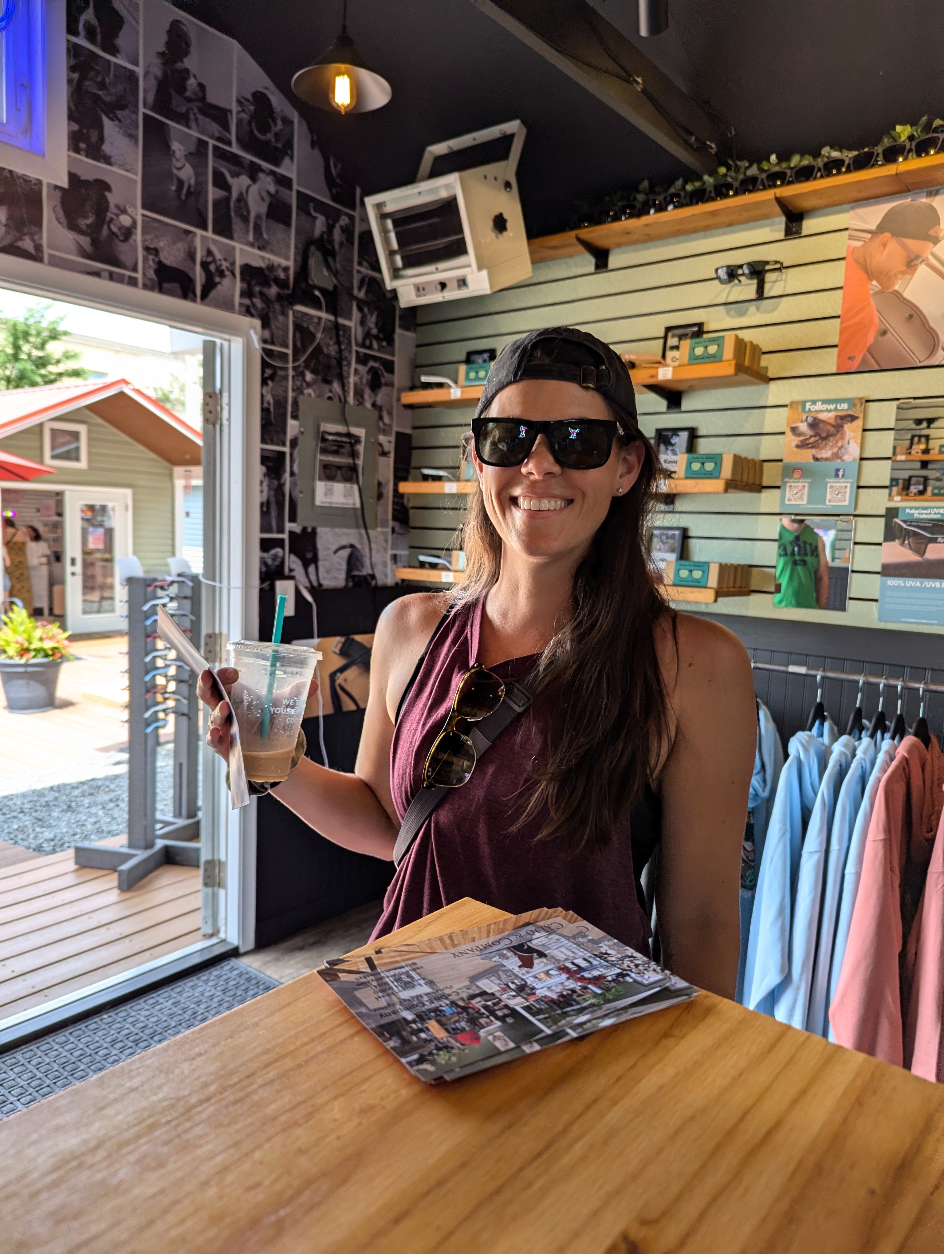 Female wearing sunglasses on instagram