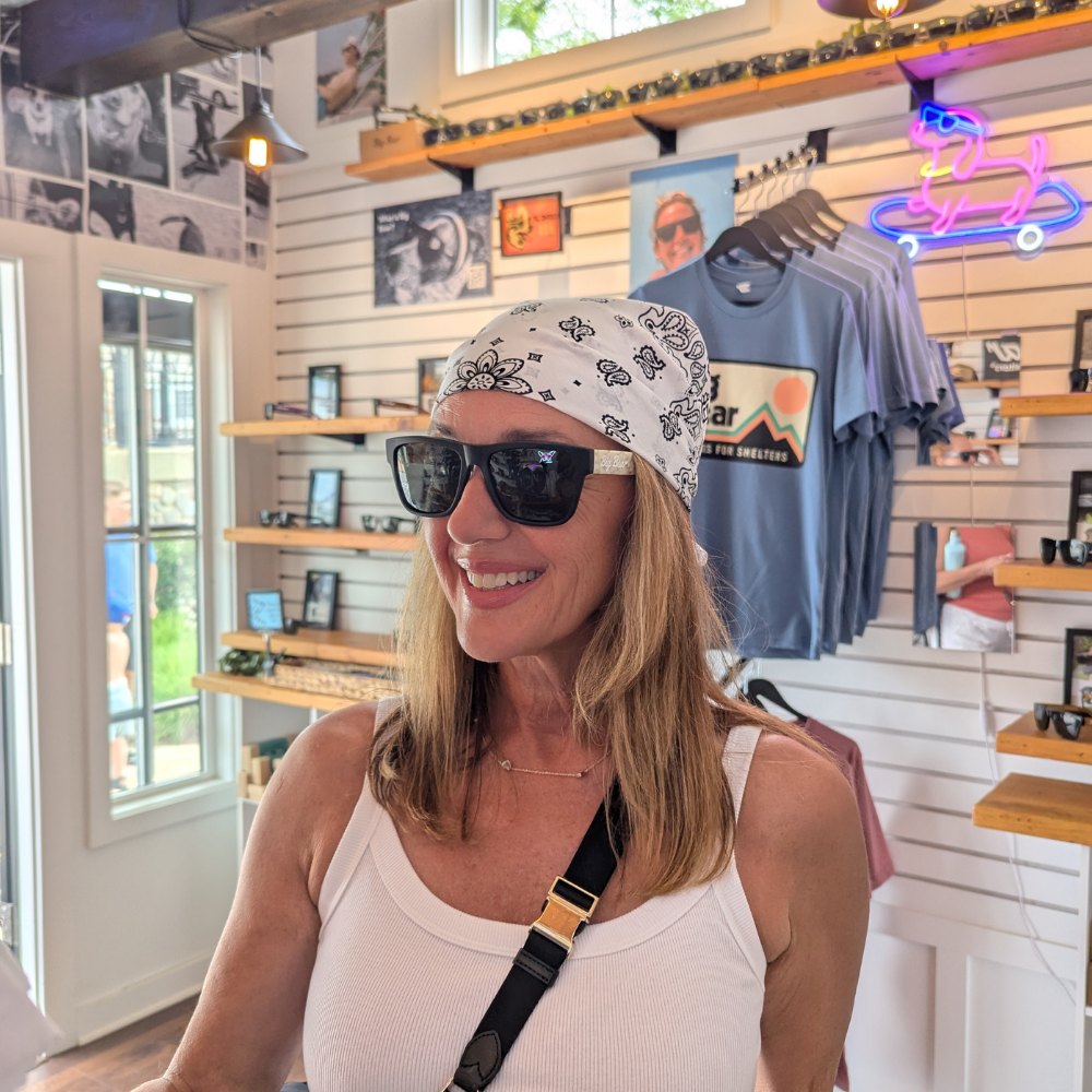 Female wearing sunglasses on instagram