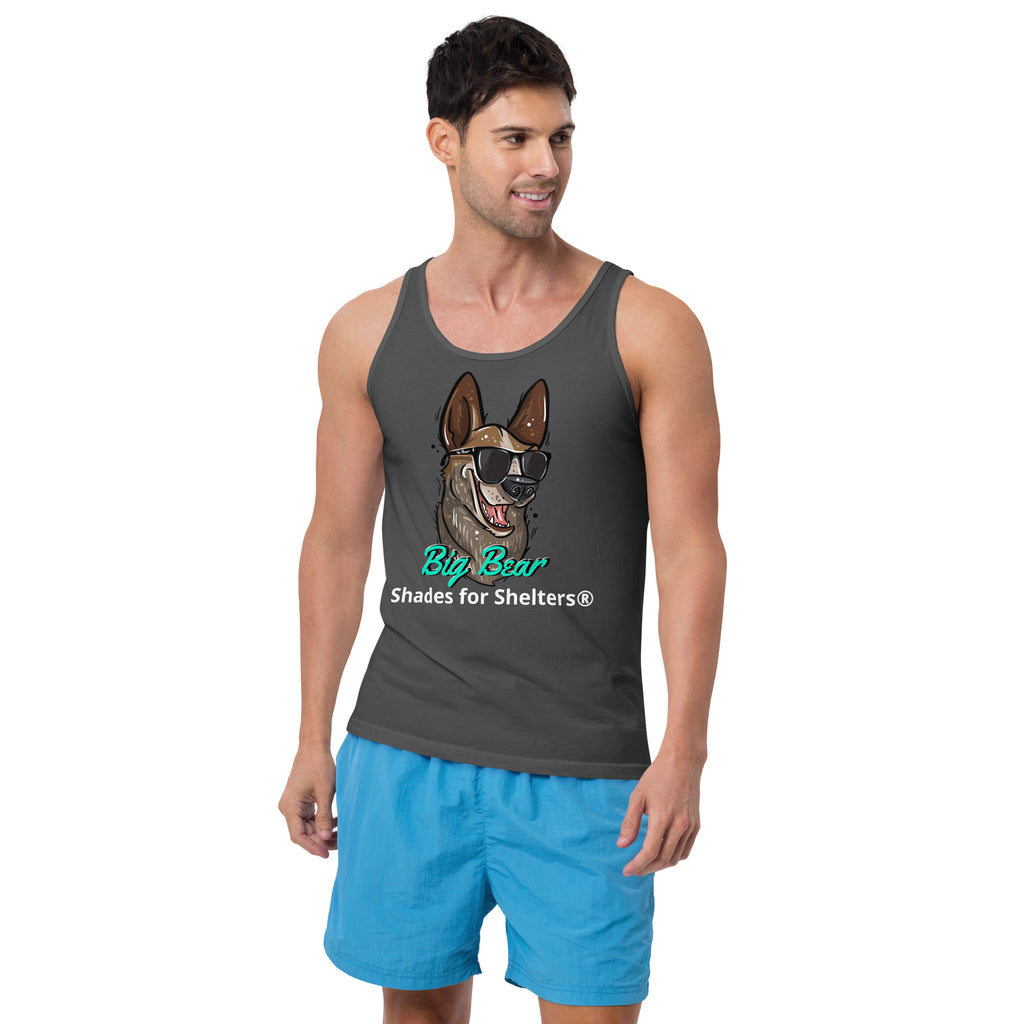 mens shades for shelters gray tank front male model