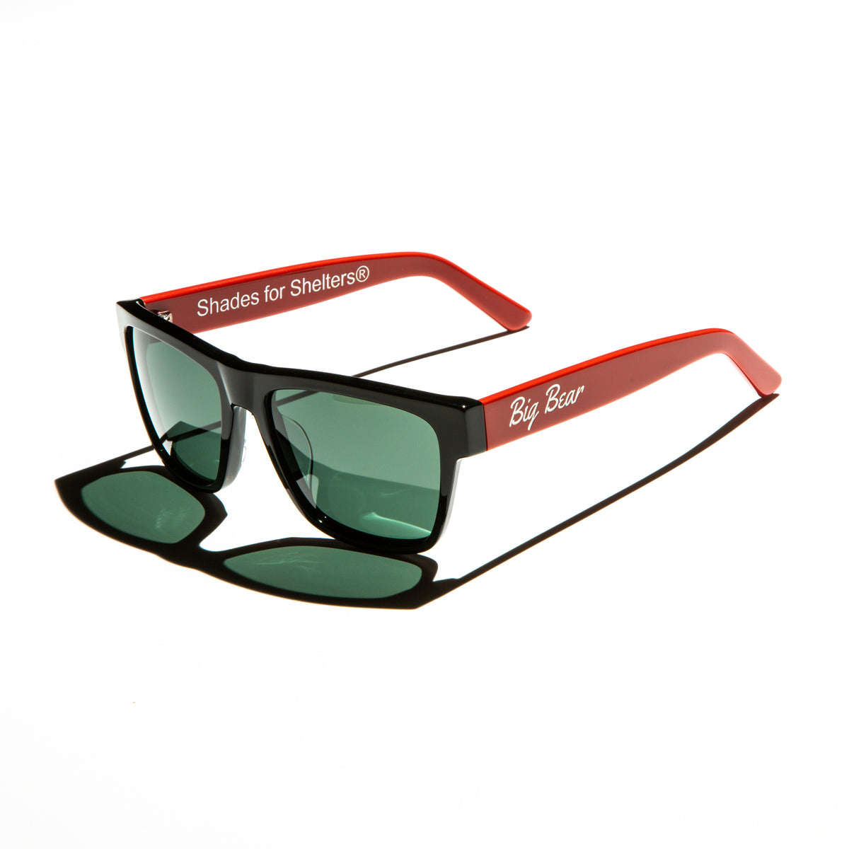 Leia - Polished Red Acetate Green Lens Sunglasses  display picture 1