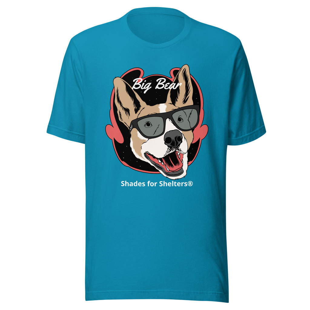 Space Bear Unisex T-Shirt aqua front