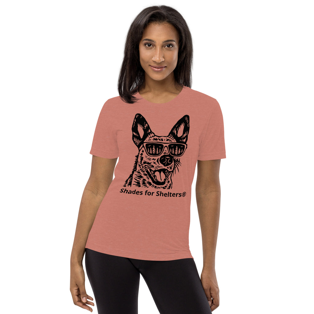 big bear shades for shelters forest bear tshirt in mauve on female model