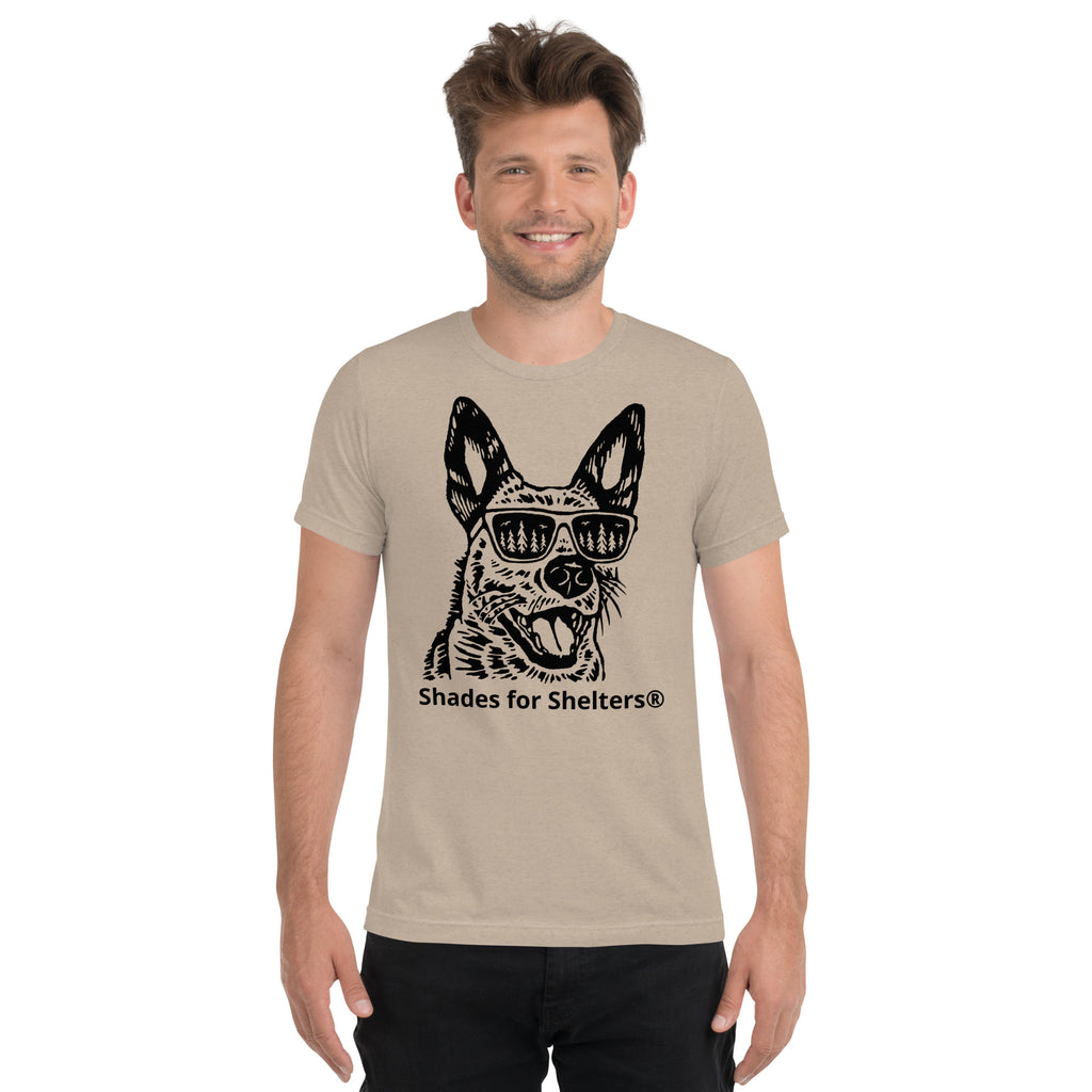 big bear shades for shelters forest bear tshirt in tan on male model