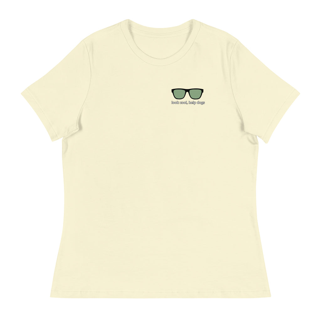 Look Cool, Help Dogs Women's Relaxed T-Shirt citron